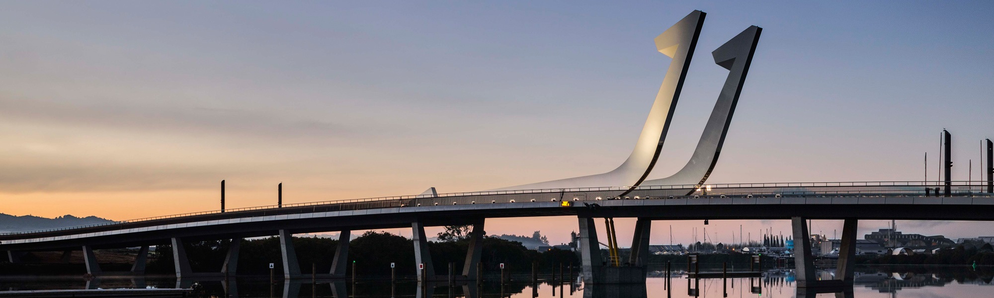 The beautiful sculptural form of Te Matau ā Pohe, Whangārei Te Matau a Pohe bridge, Whangārei