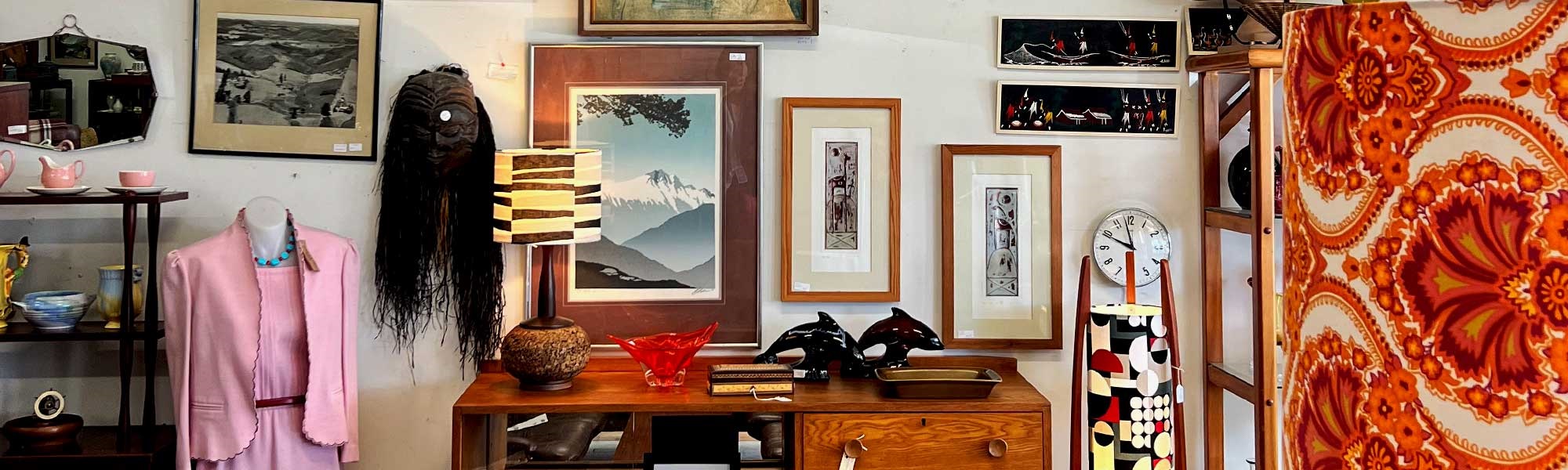 Vintage items on display in Waipu's Industry Vintage store
