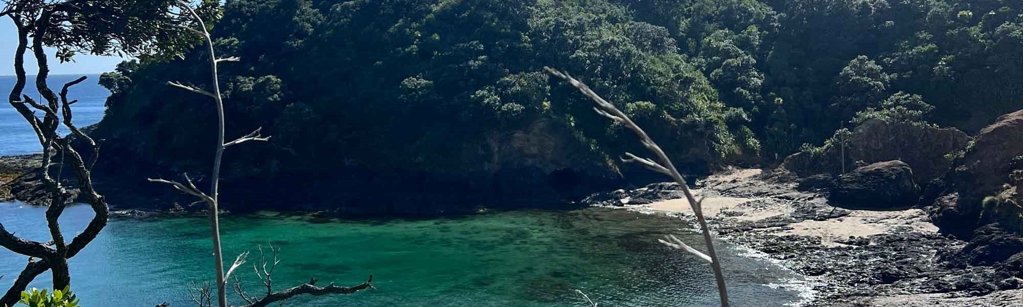 Rocky beach in Tutukaka near lighthouse walk